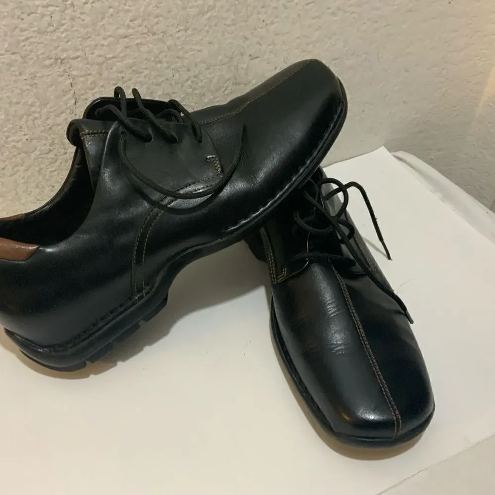 Cole Haan Black Leather Zeno Lace Up Mens Oxford Loafer Dress Shoes